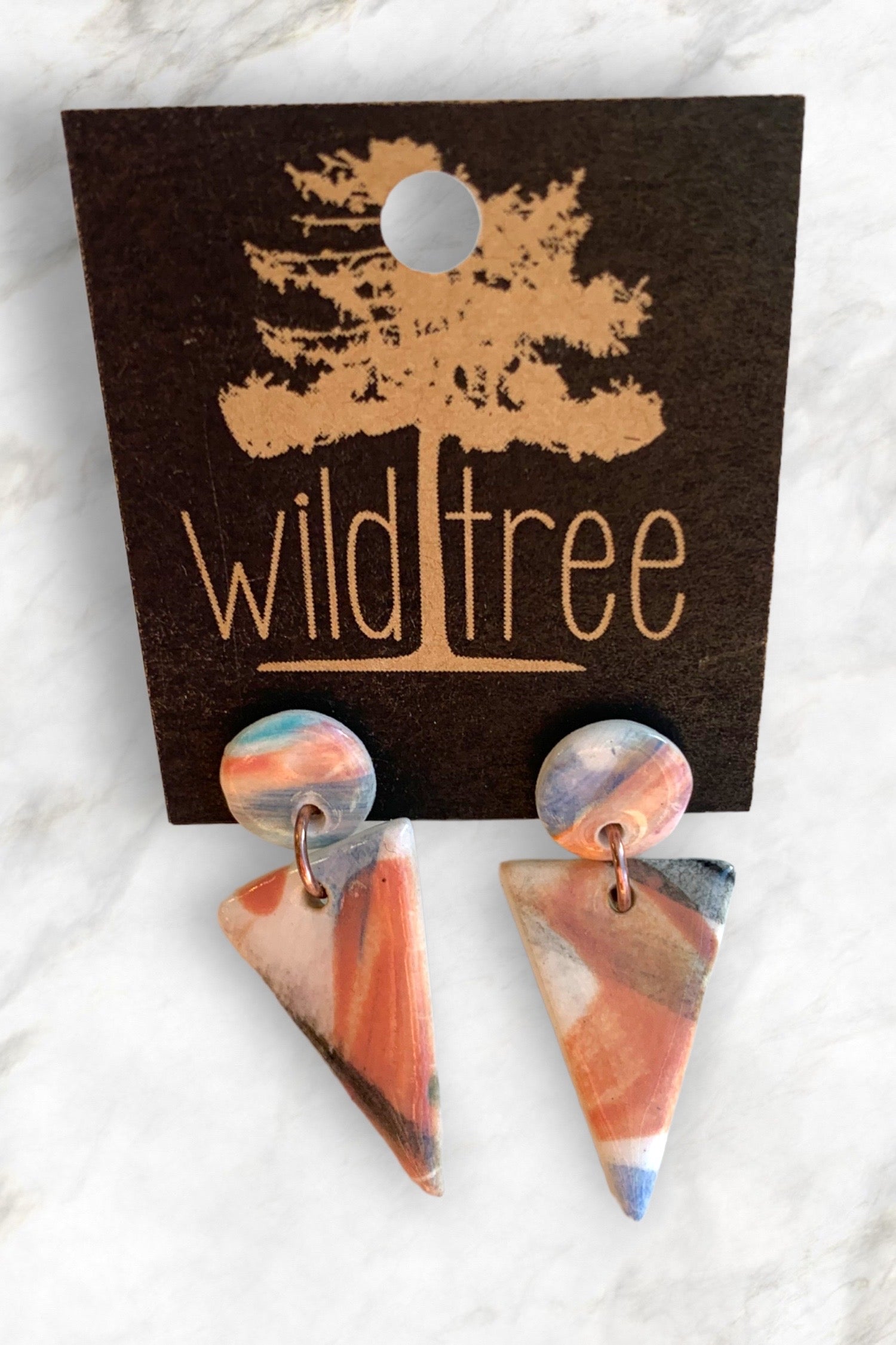 Triangle Stud Dangle Earrings