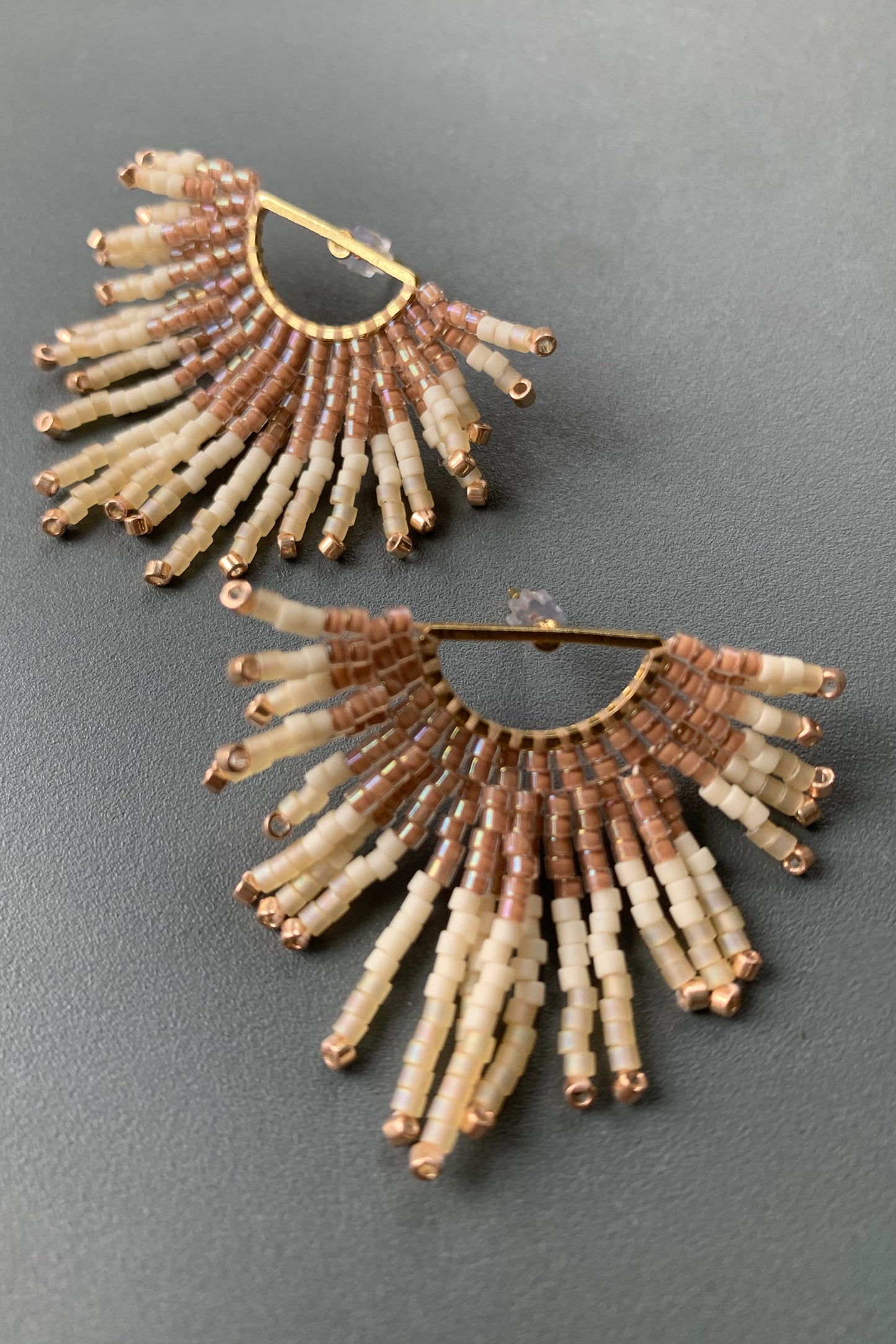 Zelda Beaded Fringe Stud Earrings - MADE TO ORDER