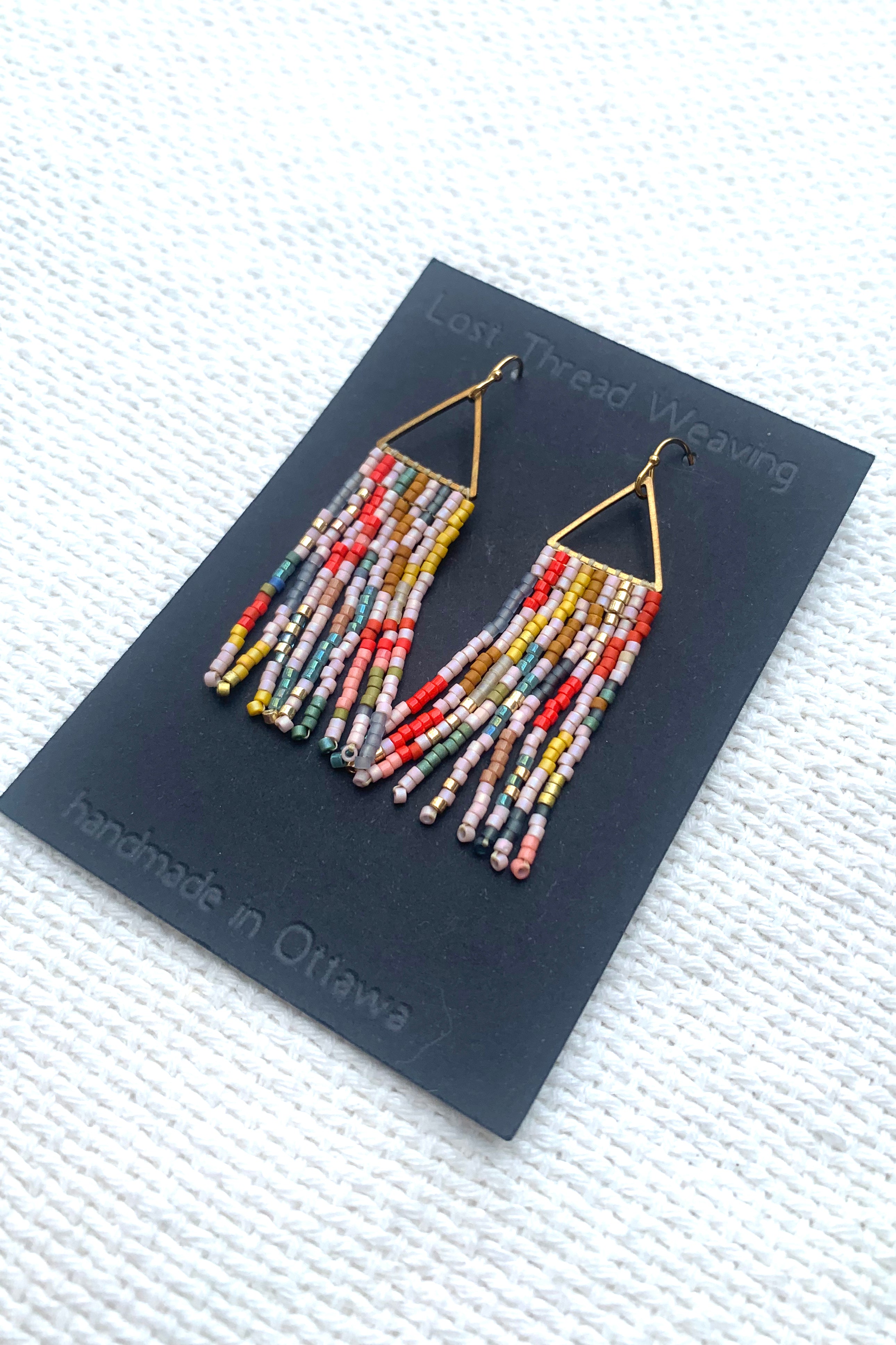 Mini Val - Dashed Lines Fringe Earrings