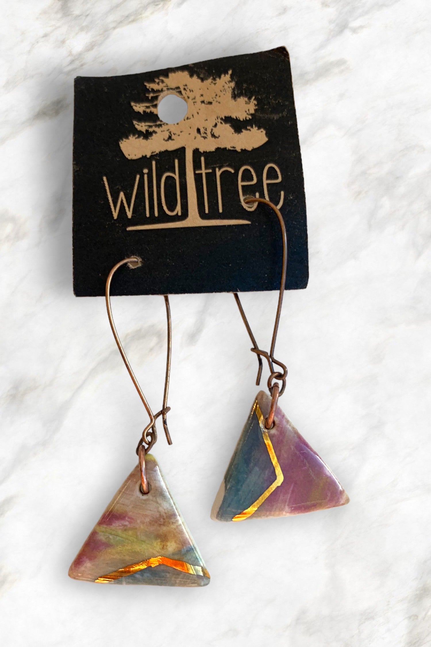 Rainbow Triangle Dangle Earrings