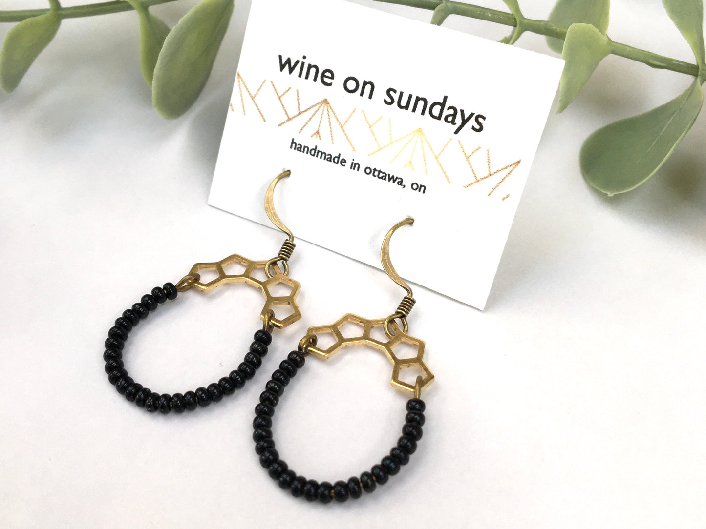 Beaded Honeycomb Earrings