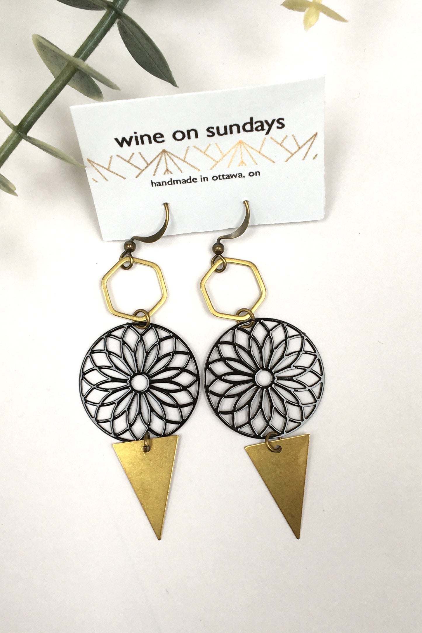 Black Filagree Arrow Earrings