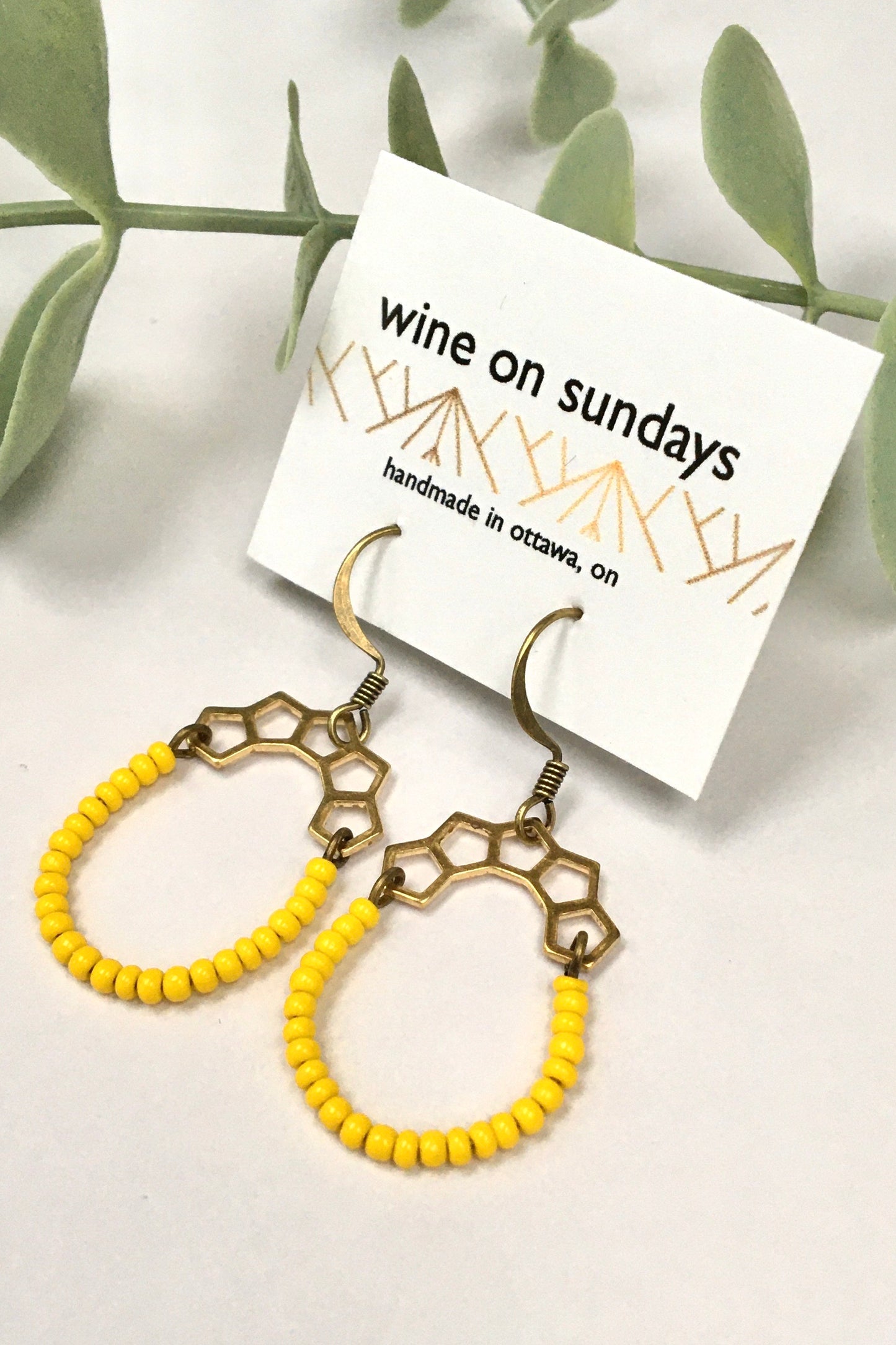 Beaded Honeycomb Earrings