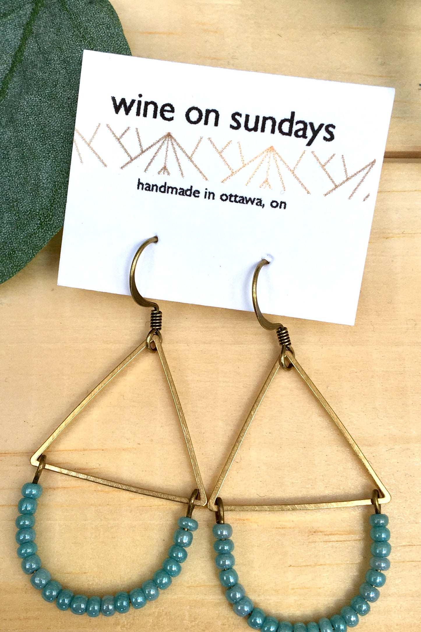 Beaded Triangle Earrings