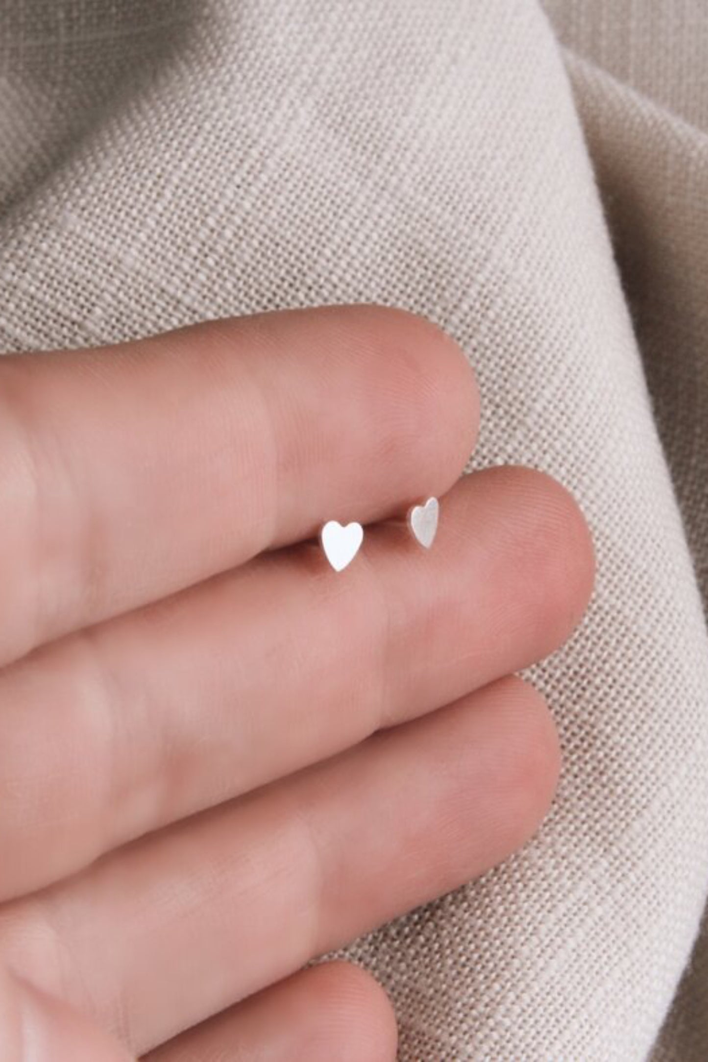 Mini Heart Studs by Katye Landry, 14k gold fill or 925. sterling silver, made in Ottawa