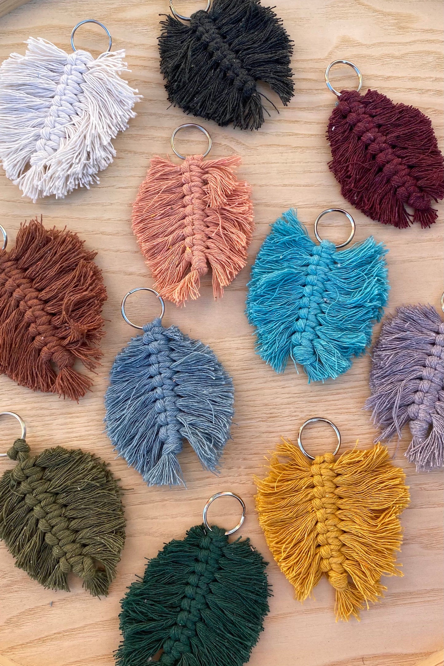Leaf Macrame Key Chains