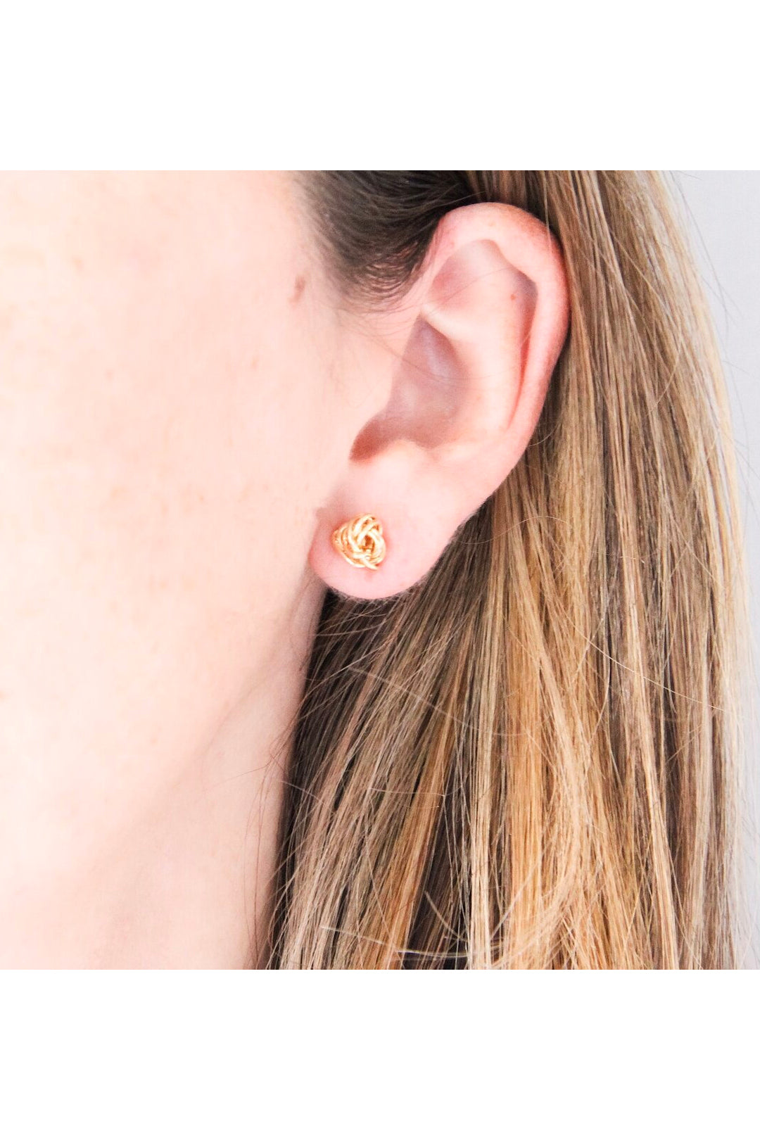 Knot Studs by Katye Landry, Goldfill, hand woven, made in Ottawa