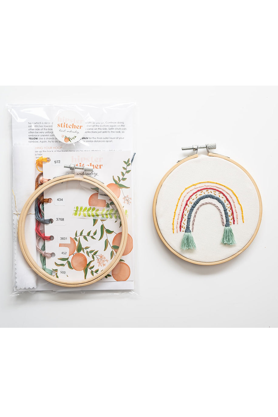 Boho Rainbow Hand Embroidery Kit