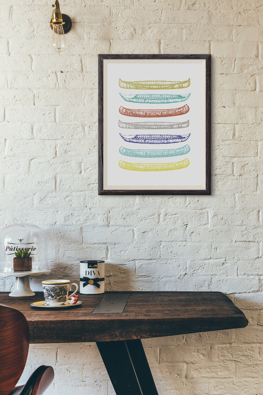Rainbow Canoes Print