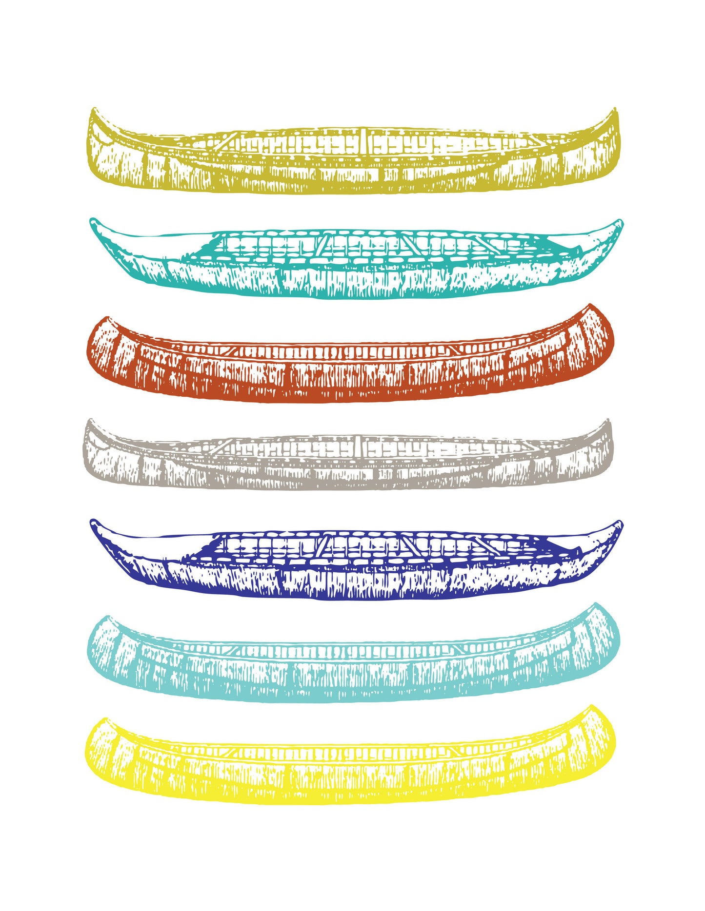 Rainbow Canoes Print