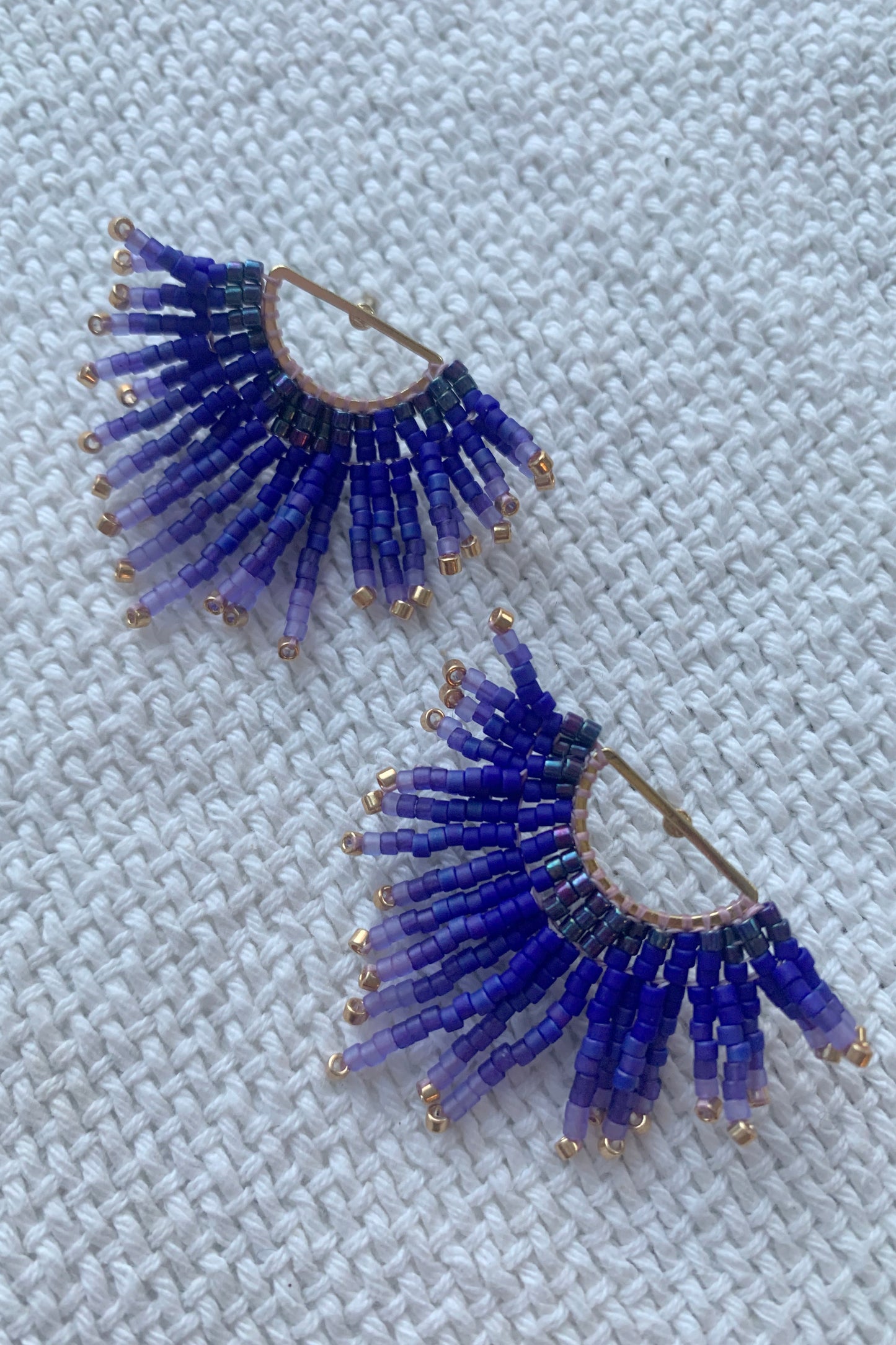 Zelda Beaded Fringe Stud Earrings - MADE TO ORDER