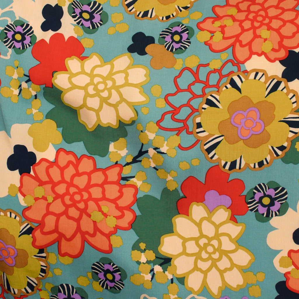 Lindley Maxi Dress by Mandala, Puff Floral fabric swatch