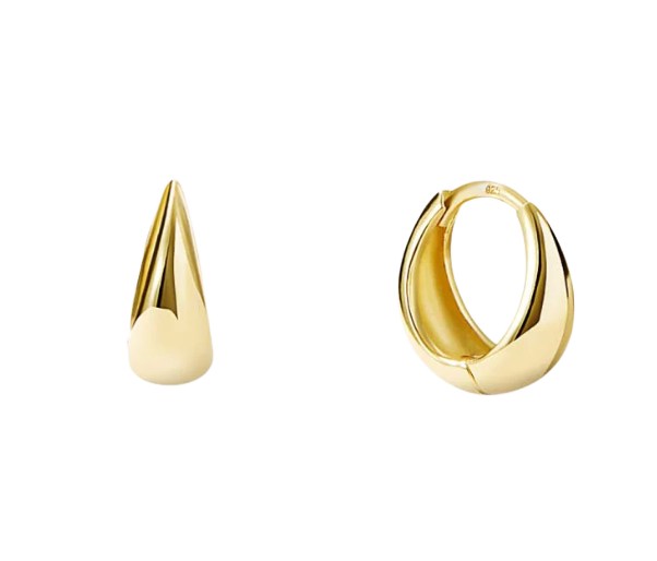 MayMay Teardrop Bold Mini Hinge Hoop Earring | 18K PVD Steel