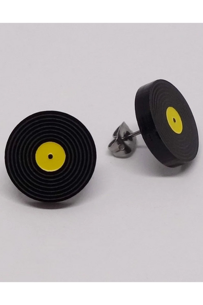 Lili0863 Vinyl Disc Stud Earrings