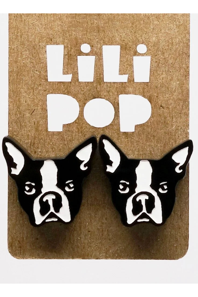 Lili0372 Boston Terrier Stud Earrings