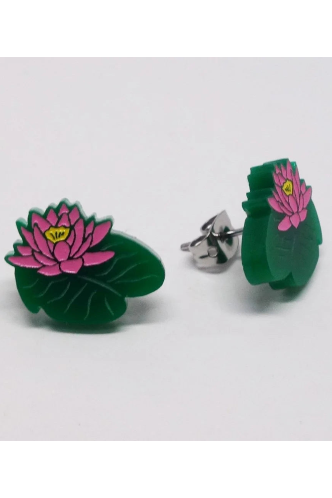 Lili1128 Lily Pad Stud Earrings