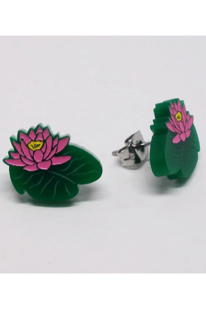 Lili1128 Lily Pad Stud Earrings
