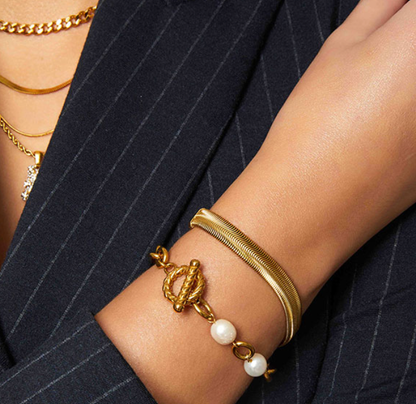 Snake Herringbone Steel Chain bracelet- Waterproof