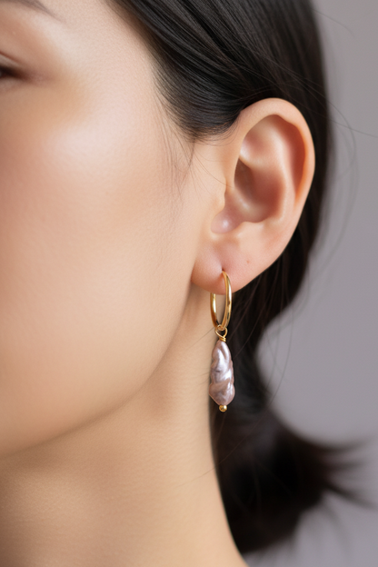 Freshwater Biwa Pearl Danglers (1E30a)