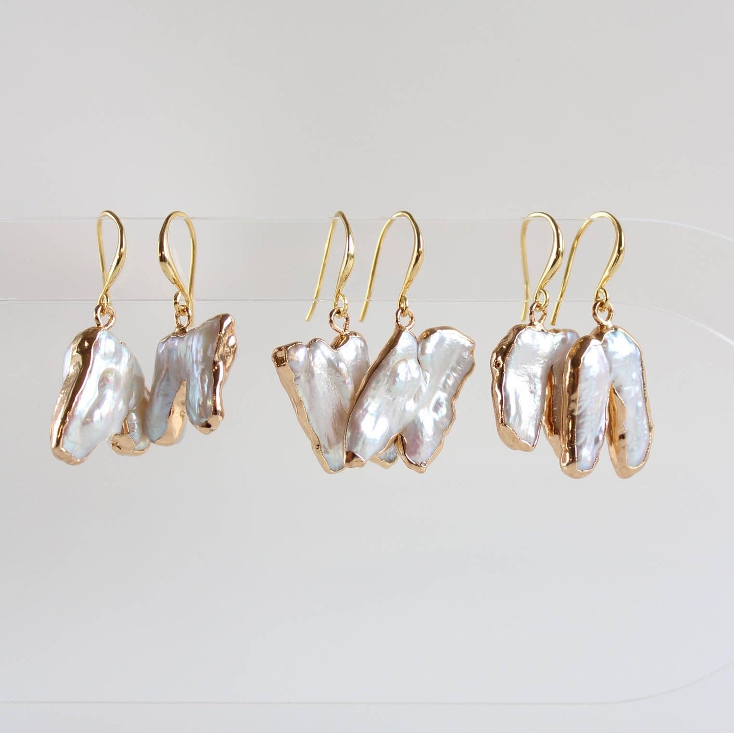 Artistic Baroque Pearl Earrings (1E18)