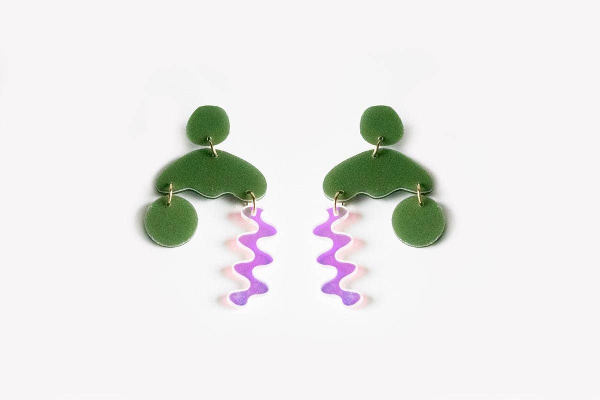 Ecoresin Squiggle Storm Earrings