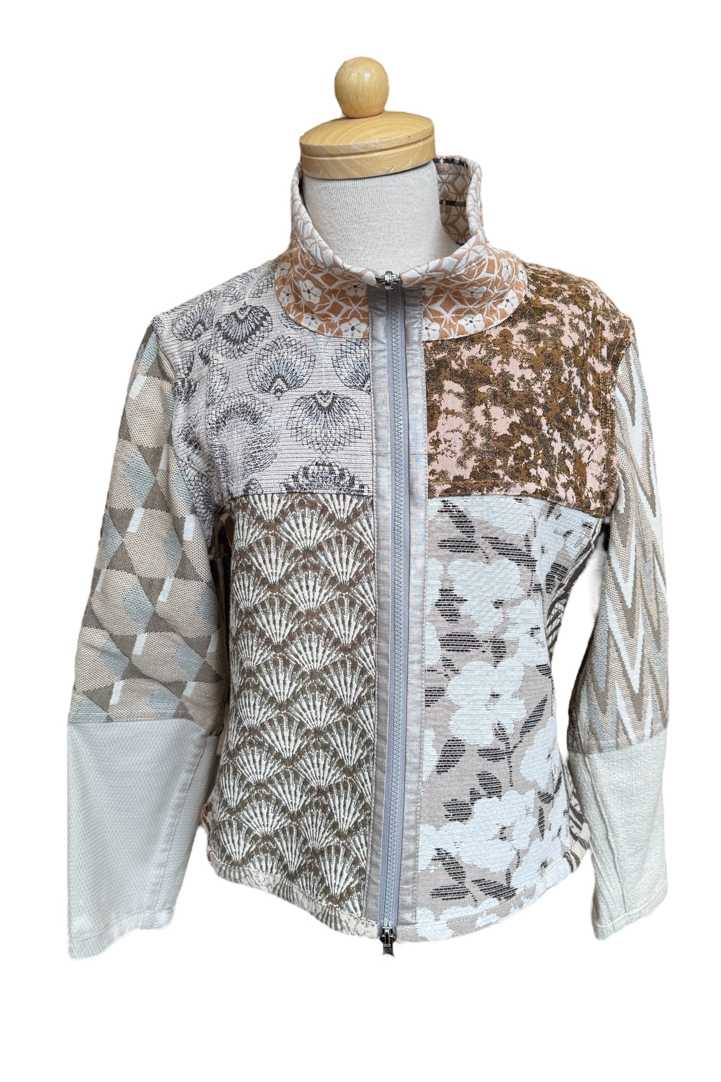 Mosaique OOAK Reversible Jacket Size 12 Beige