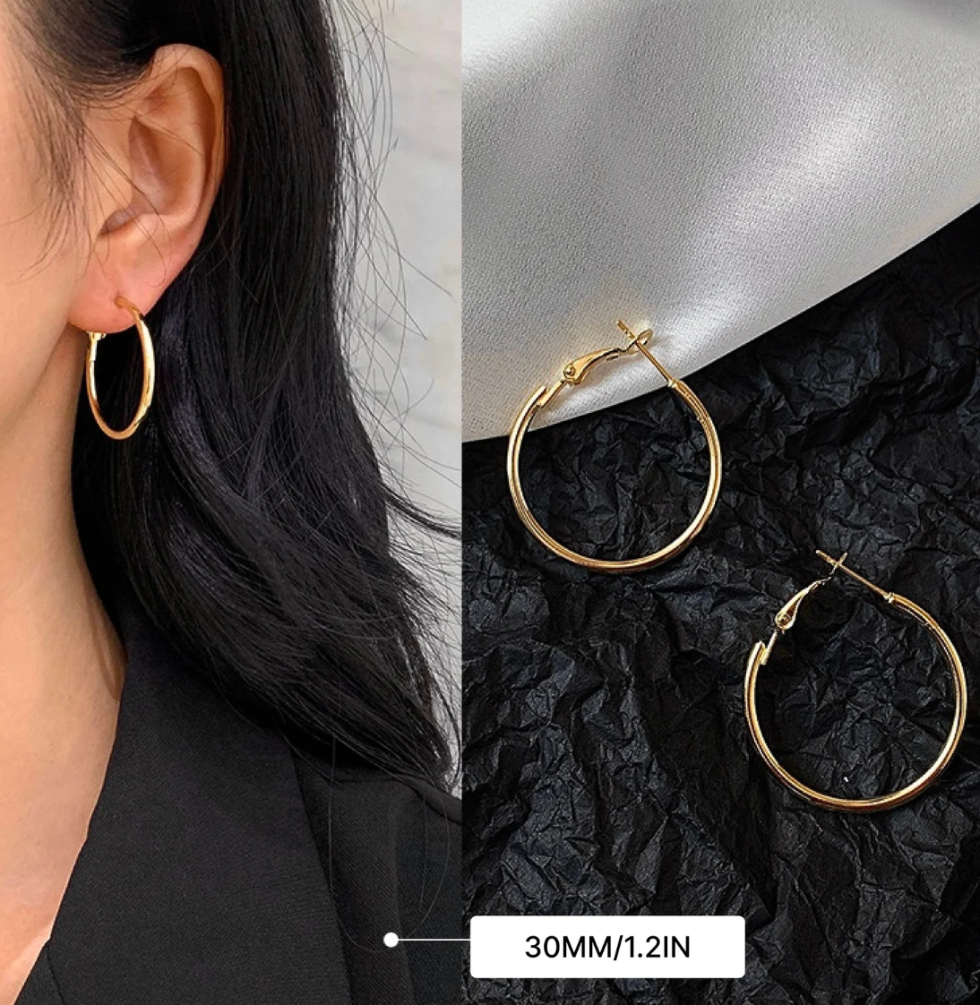 Oversized Hoop Earrings | 14K PVD Waterproof