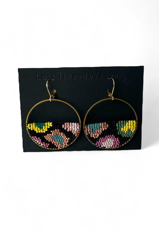 Caroline Beaded Medium Circle Earrings