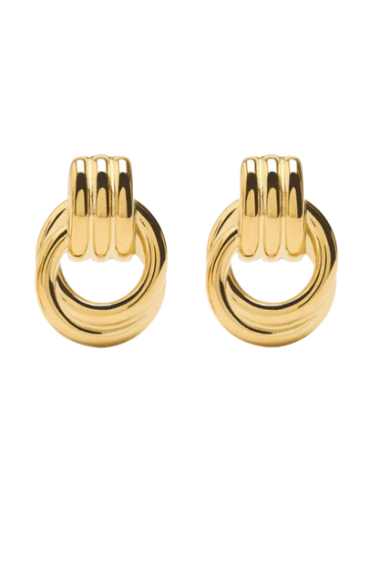 Double Knotted- Door Knocker- Two Tone Earring