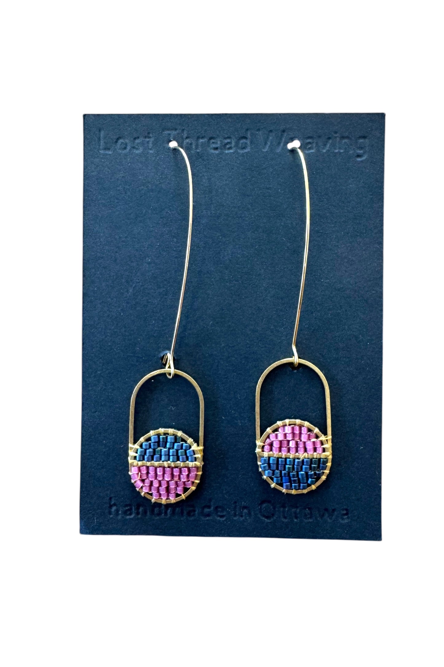 Colour Block Split Circle Capsule Earrings