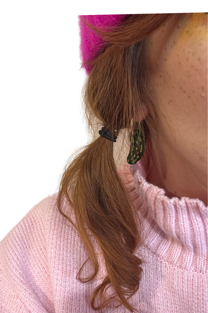 Pickle Hoop Charm Earring
