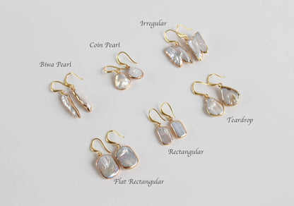 Artistic Baroque Pearl Earrings (1E18)