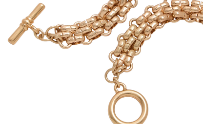 Estate Panther Chain Link Stainless Steel Necklace 14K Gold 