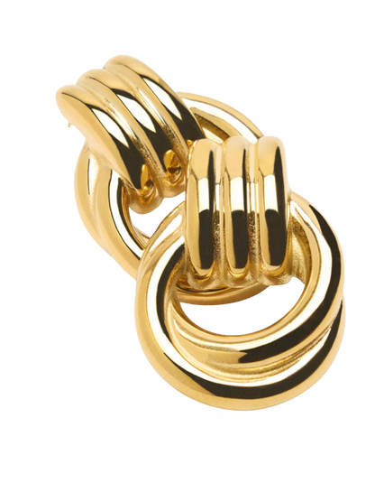Double Knotted- Door Knocker- Two Tone Earring