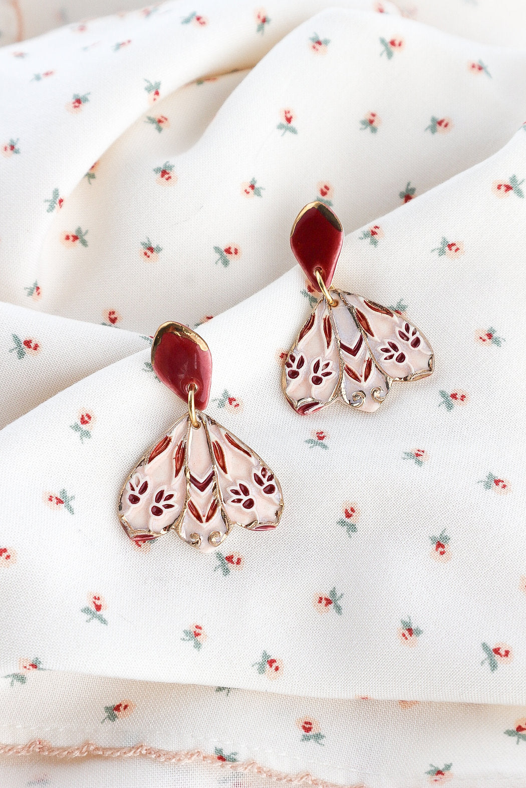 Poinsettia Dangle Earrings
