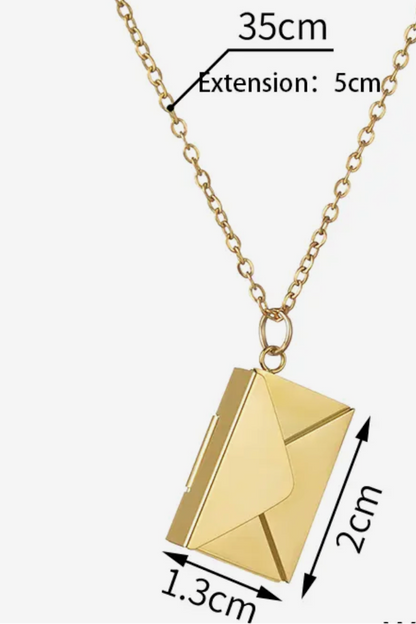 Love Letter 14K Gold Steel Necklace