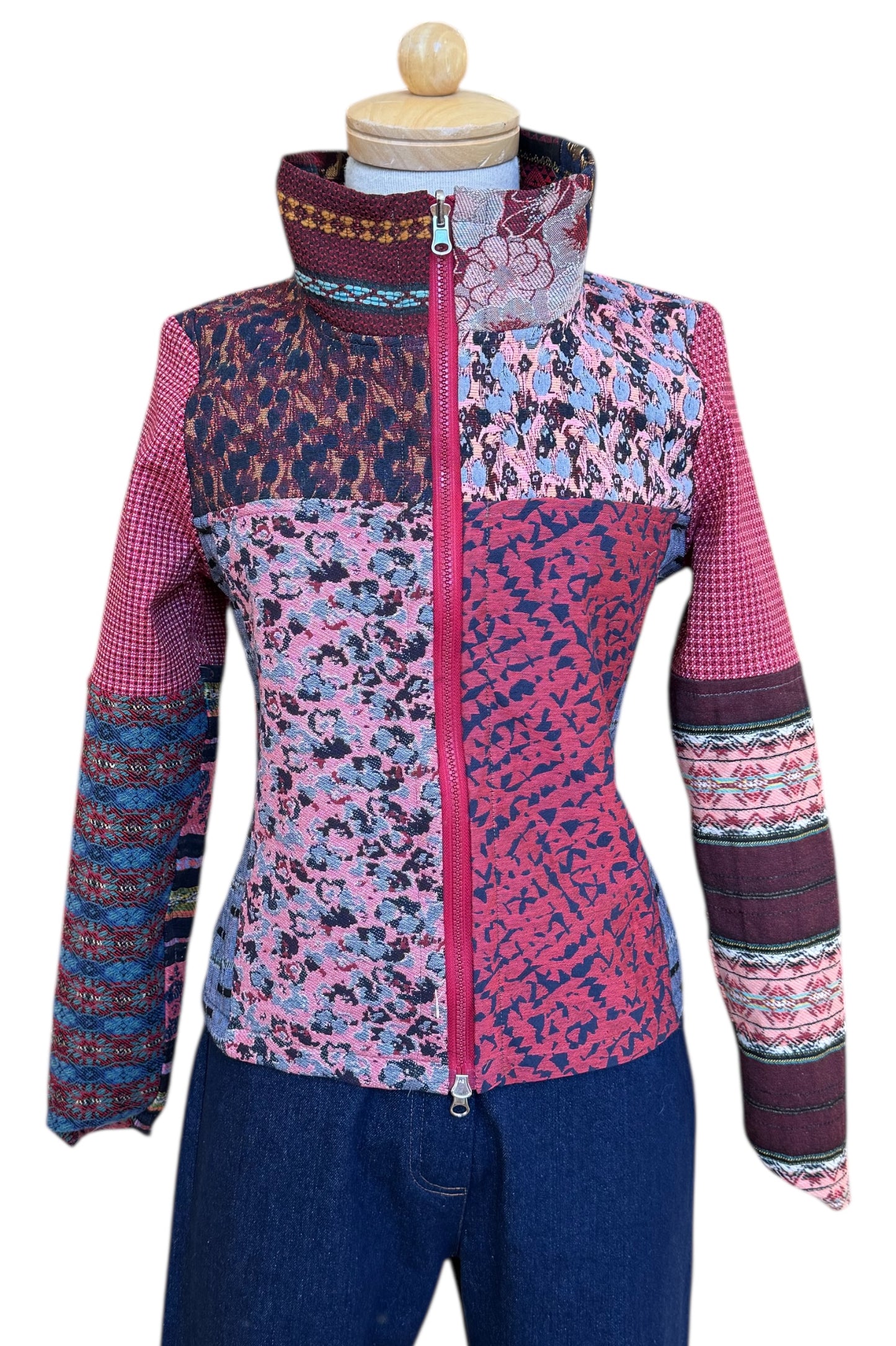 Fall/Winter Short Mosaique Multicolour Reversible Jacket Size 6