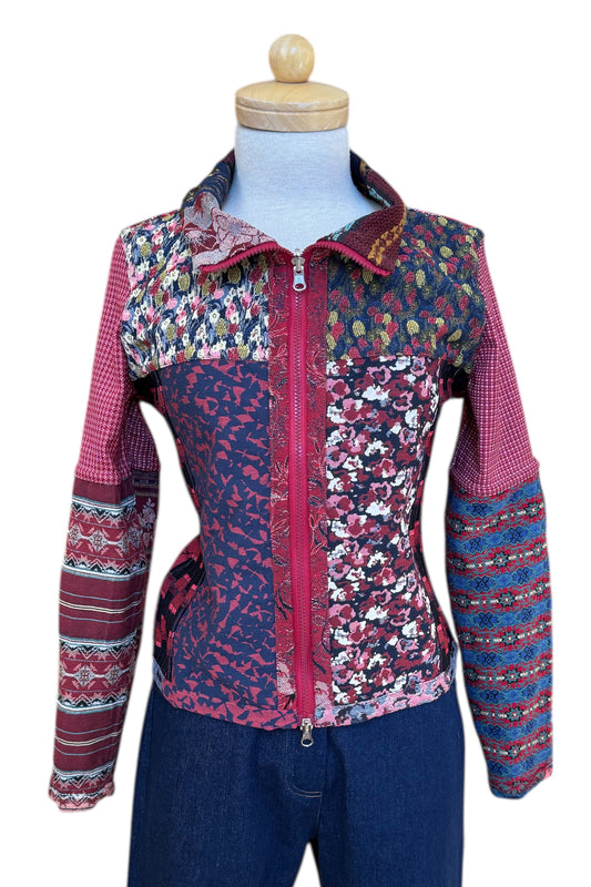 Fall/Winter Short Mosaique Multicolour Reversible Jacket Size 6