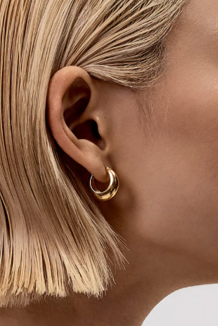 MayMay Teardrop Bold Mini Hinge Hoop Earring | 18K PVD Steel