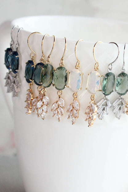 Art Deco Vintage Style Earrings | Sea Green Earrings