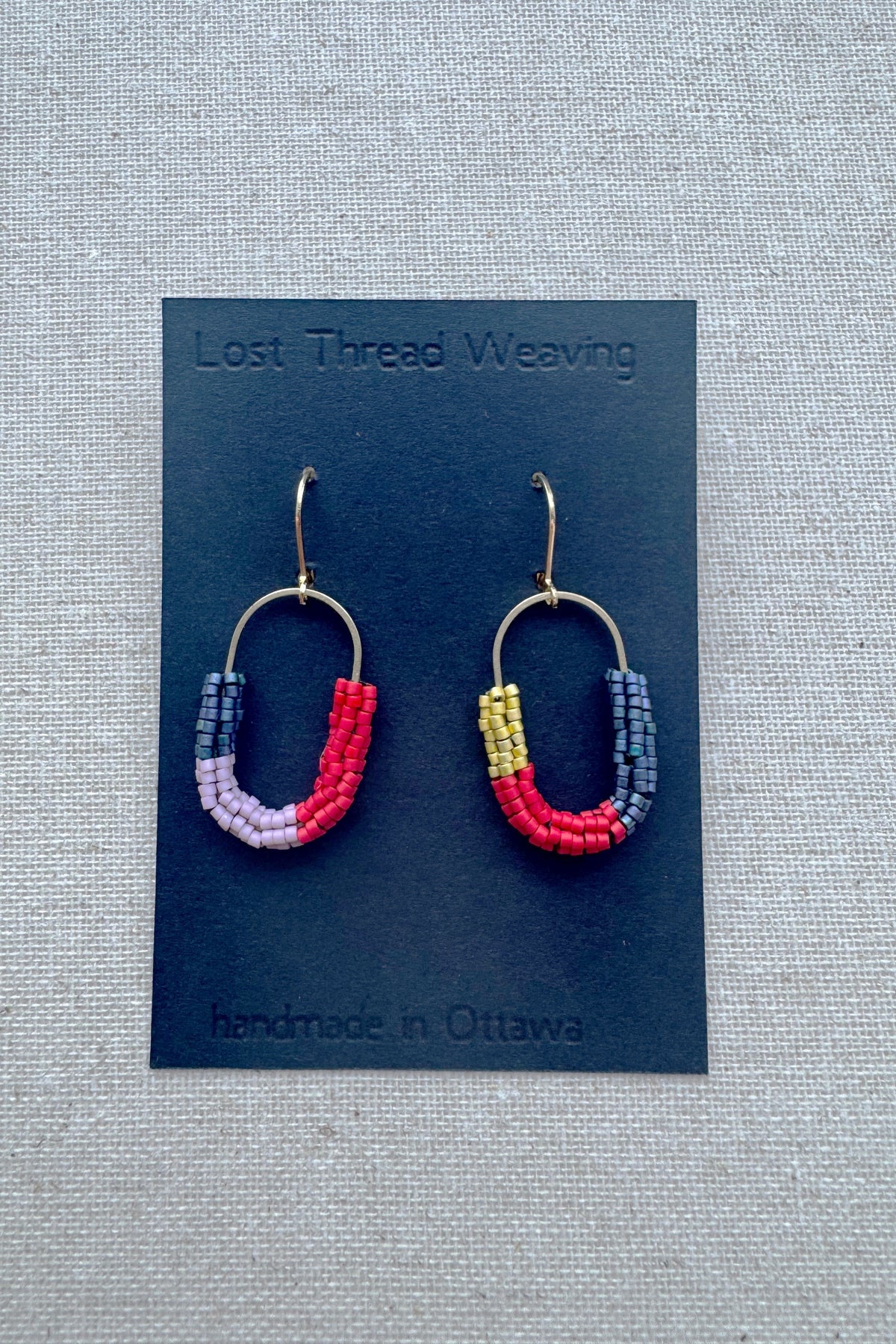 Beaded Tube Capsule Earrings