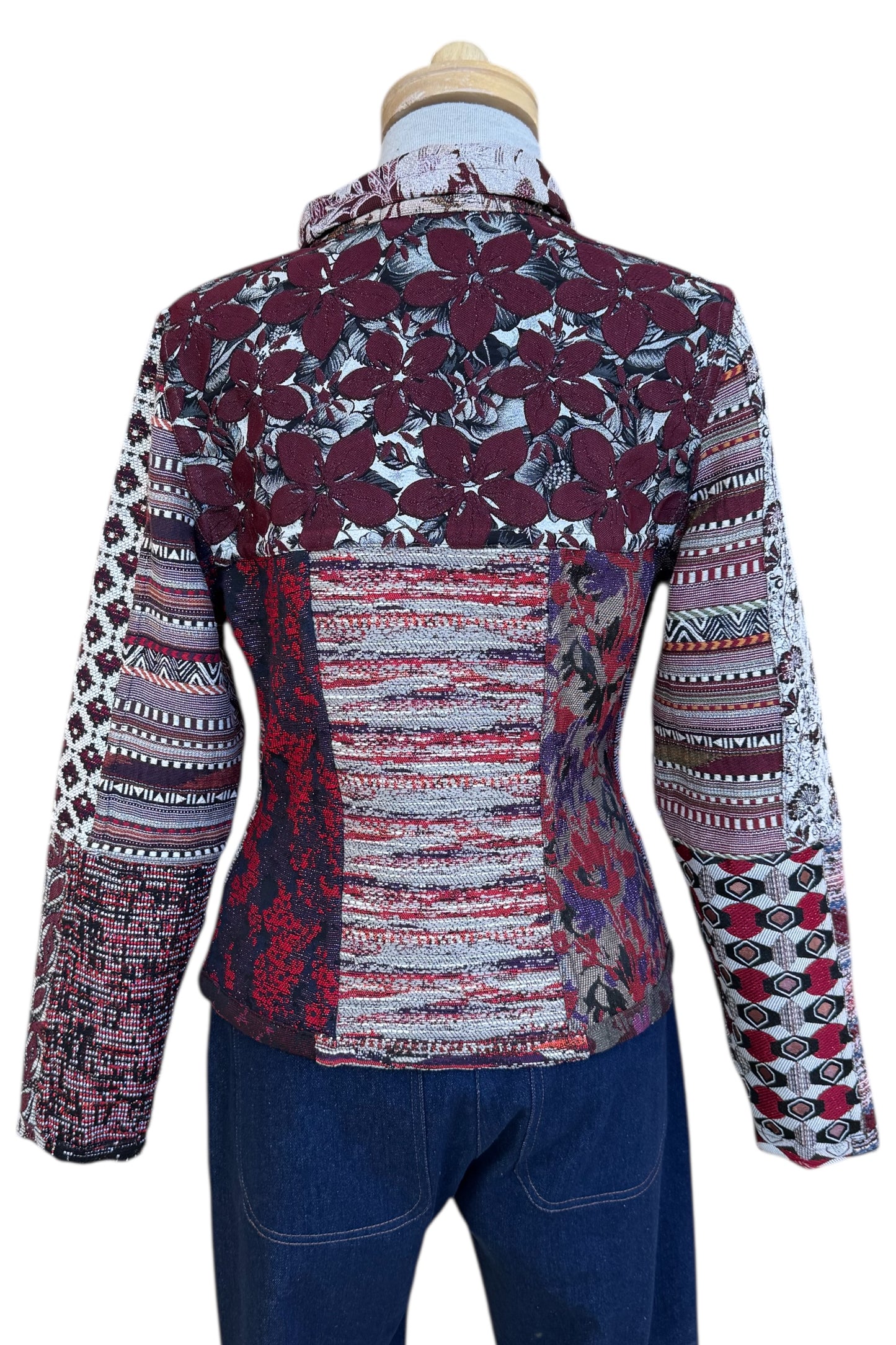 Fall/Winter Short Mosaique Multicolour Reversible Jacket Size 10