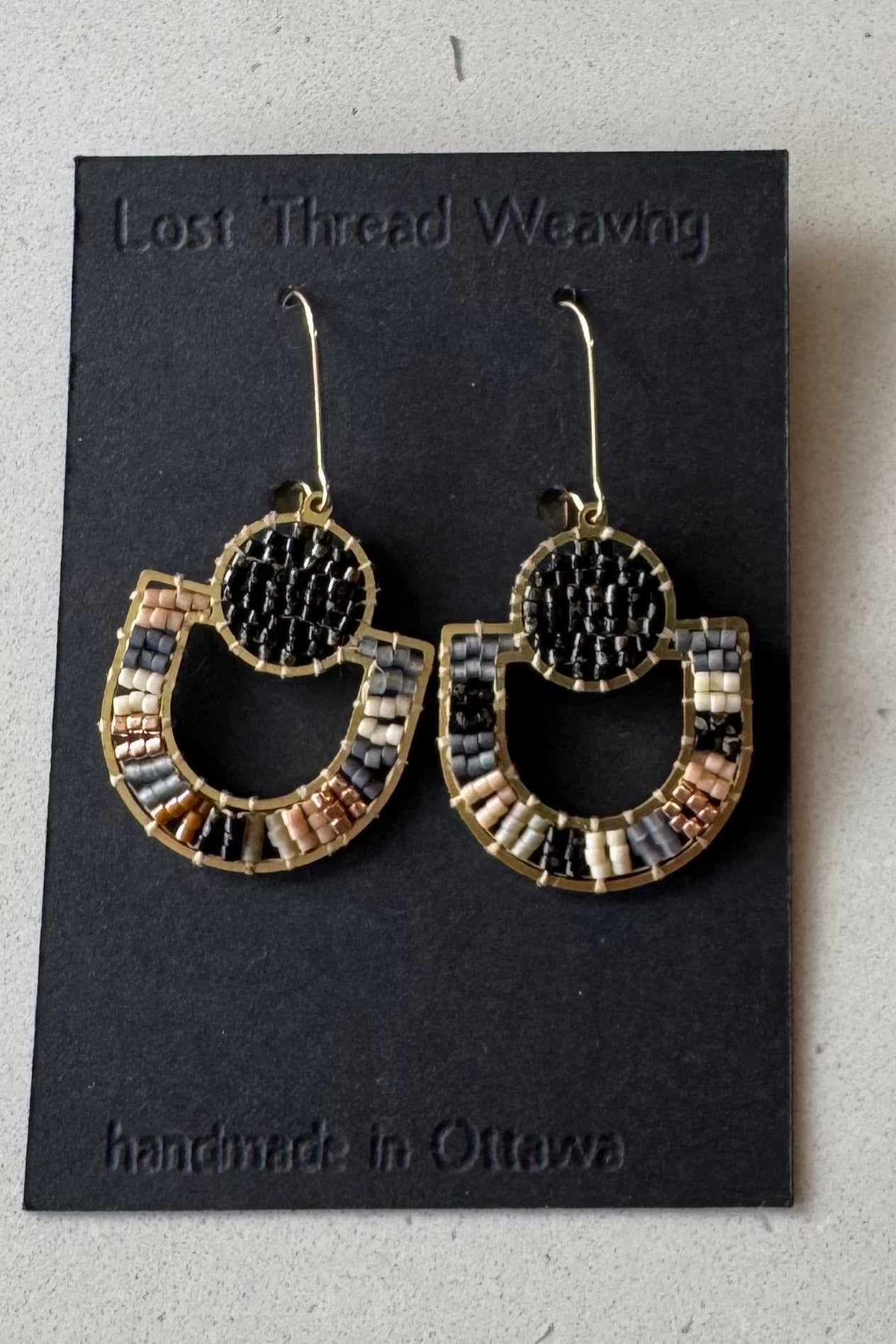 Deco Sun Open Arch Beaded Earrings