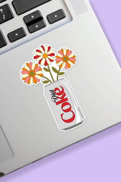 Diet Coke Flowers Sticker