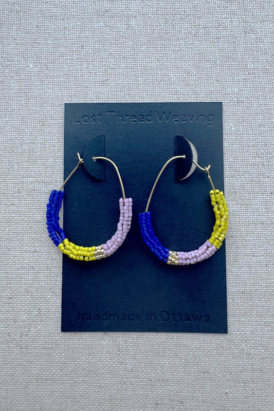 Beaded Tube Capsule Oval Hoope Earrings