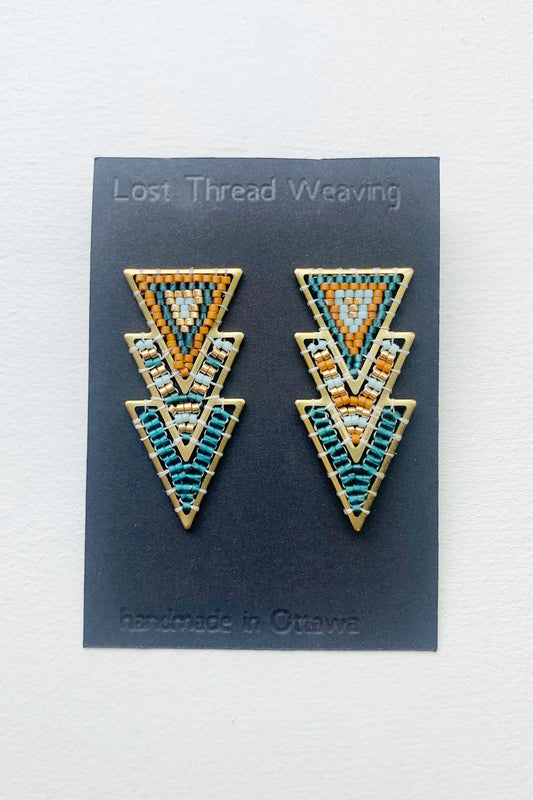 Triple Triangle Art Deco Stud Earrings - MADE TO ORDER