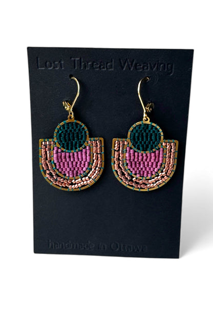 Deco Sun Arch Beaded Earrings