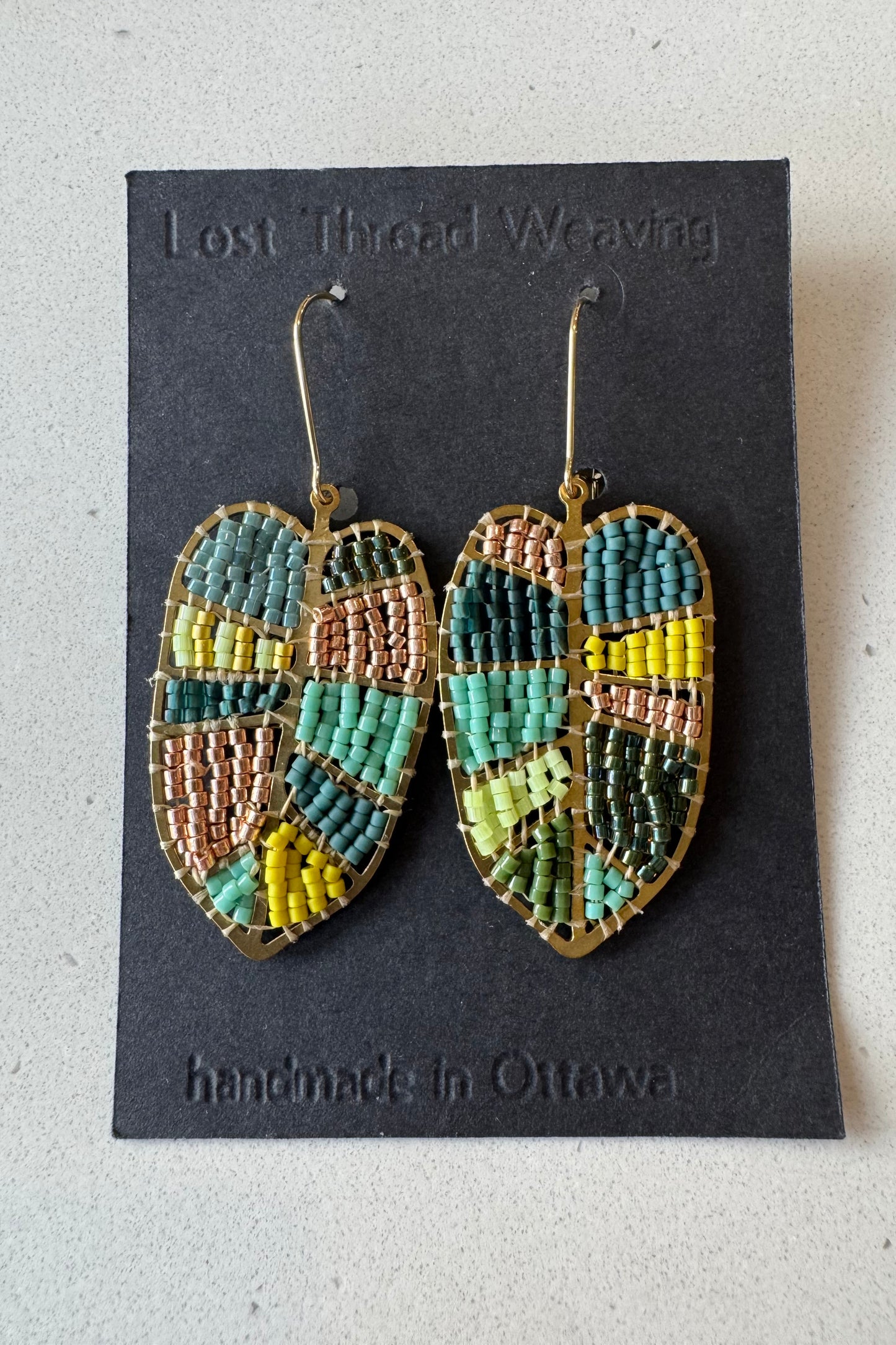 Beaded Tropical Leaves