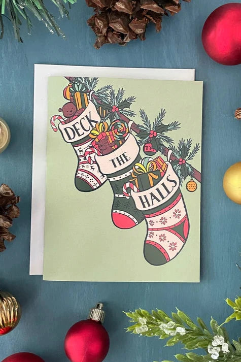 Deck the Halls Stockings Card