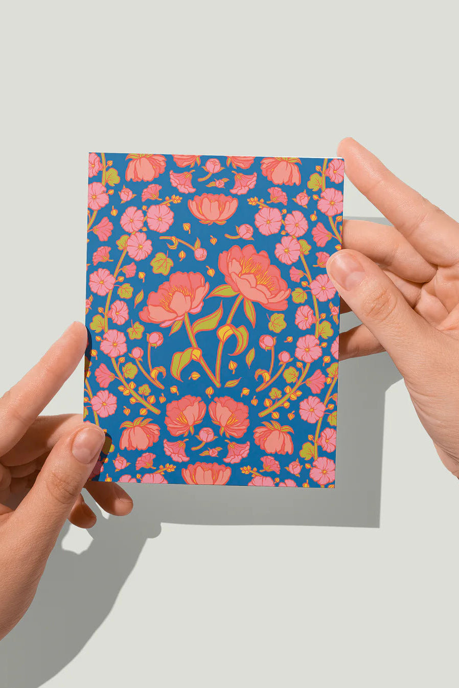 Peonies and Hollyhocks Floral Greeting Card